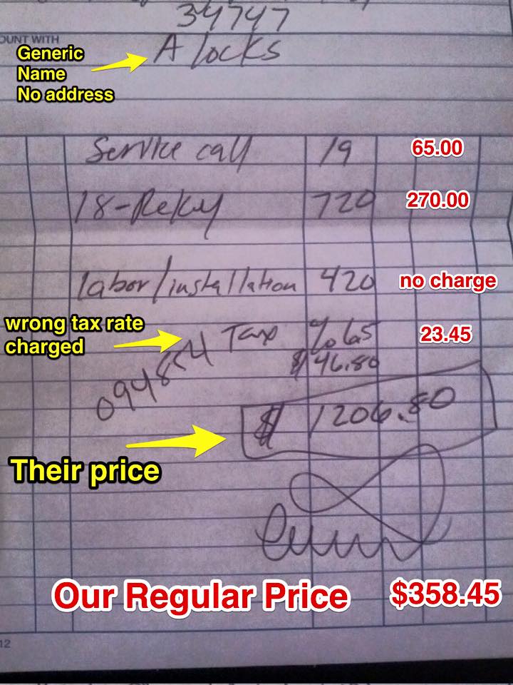 Don’t fall victim to a locksmith scam like this poor customer did!